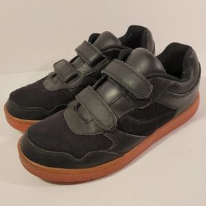 SHLAV BD Black Leather Skate Shoes Men's 10D Women's 11.5D Hook and Loop Closure
